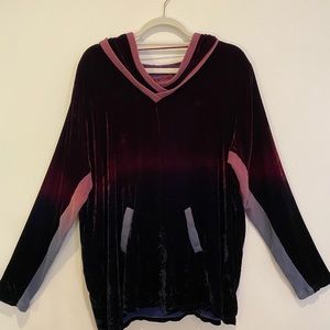 Johnny Was hooded velvet sweatshirt